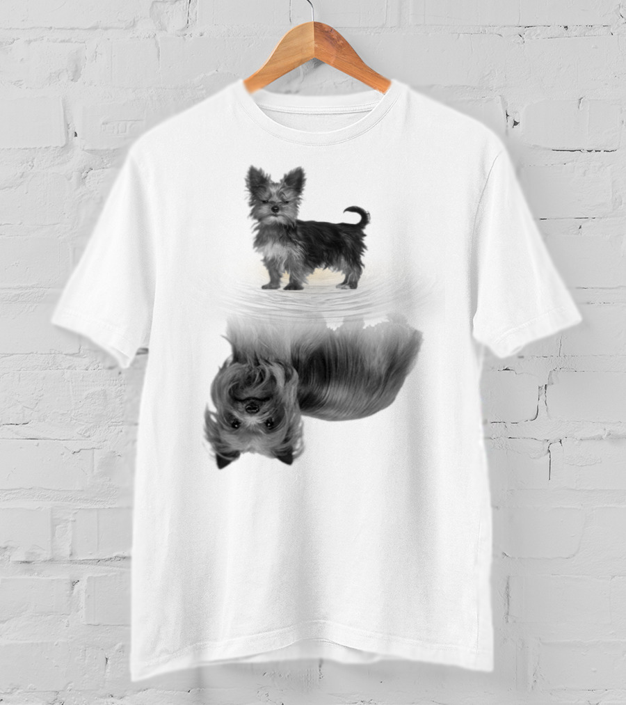 Yorkshire Terrier Reflection Art In I Love My Yorkie T-Shirt