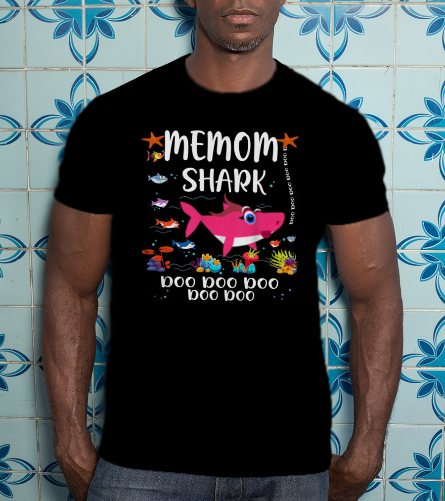 Memom Shark Doo Doo Family Matching Pink Shark Ocean T-Shirt