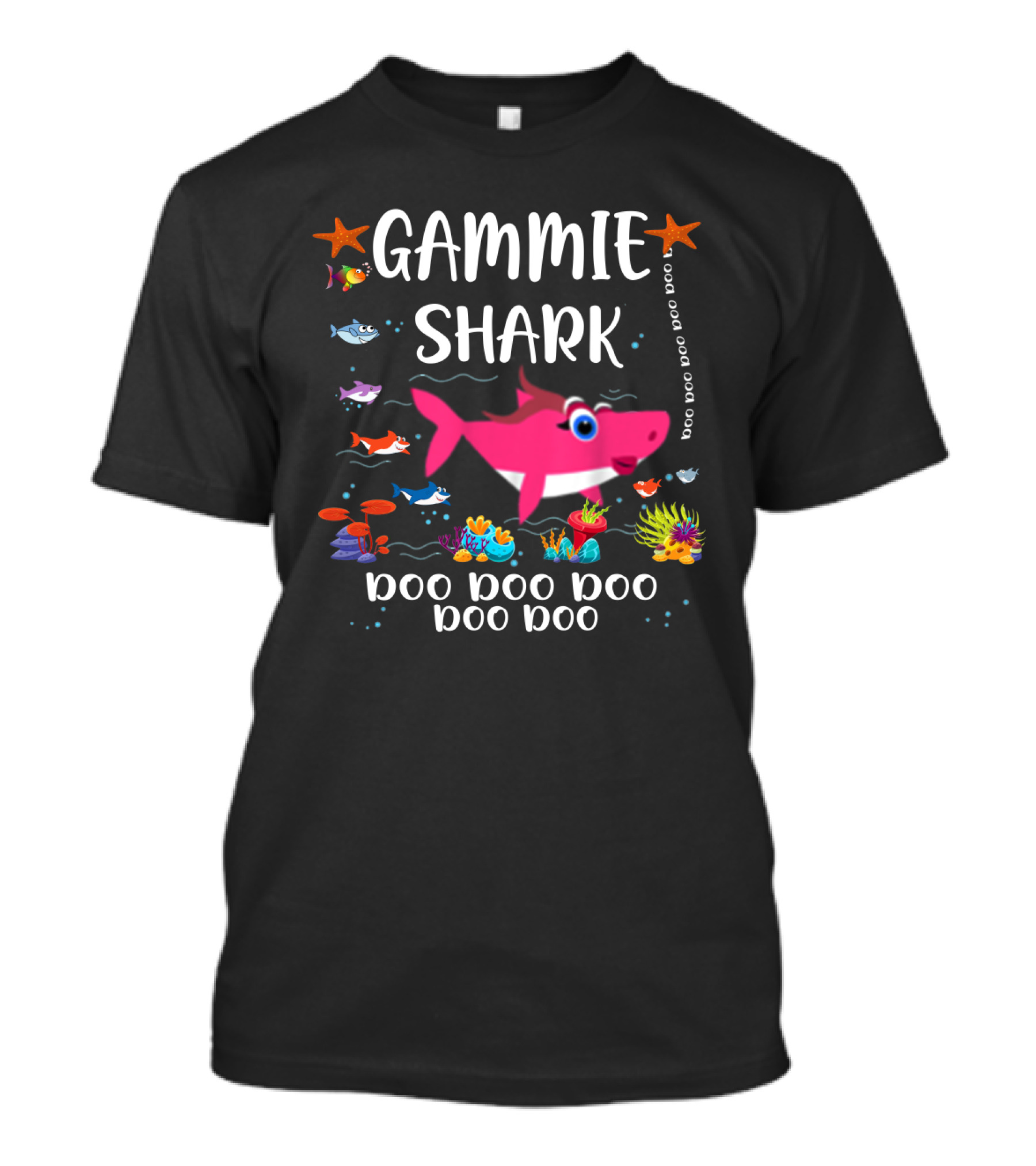 Gammie Shark Doo Doo Underwater Adventure With Colorful Fish And Starfish T-Shirt
