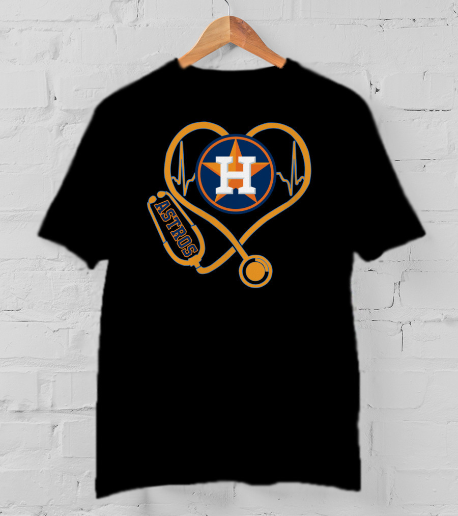 Astros Houston Heartbeat Nurse Stethoscope T-Shirt