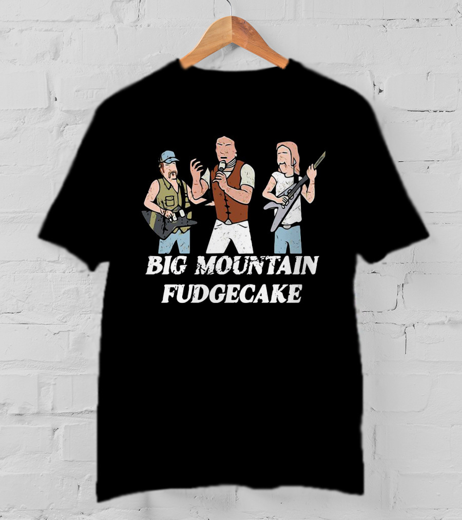 BIG MOUNTAIN FUDGECAKE Rock Band Trio With Microphone And Guitars T-Shirt