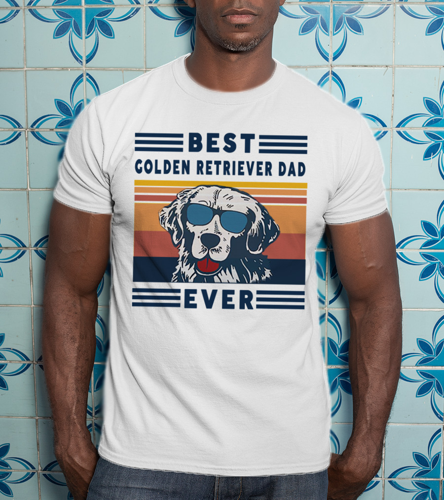 Best Golden Retriever Dad Ever Sunglasses T-Shirt