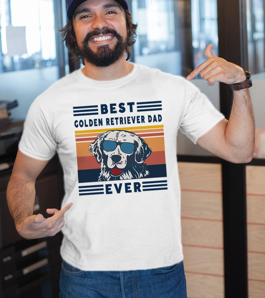 Best Golden Retriever Dad Ever Sunglasses T-Shirt
