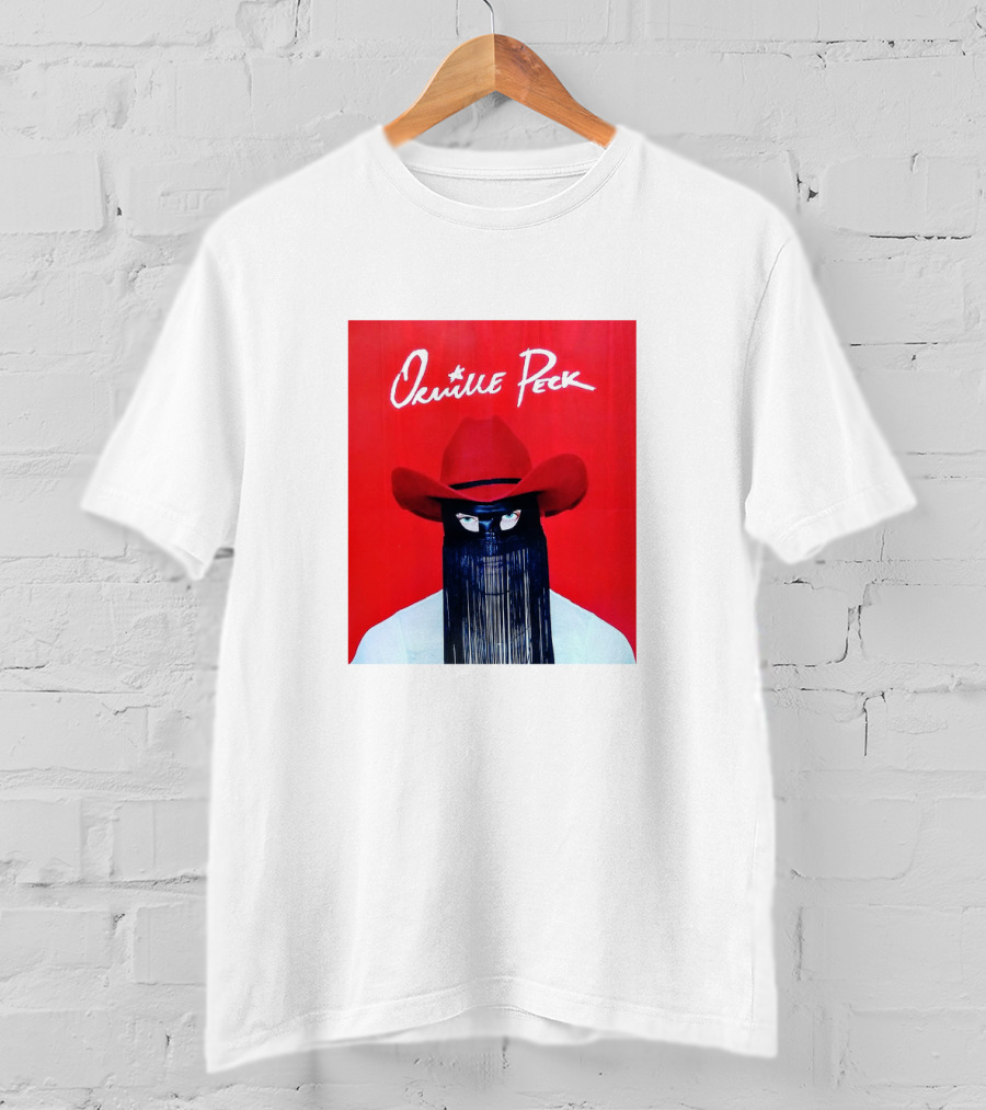 Orville Peck Red Hat Fringed Mask T-Shirt