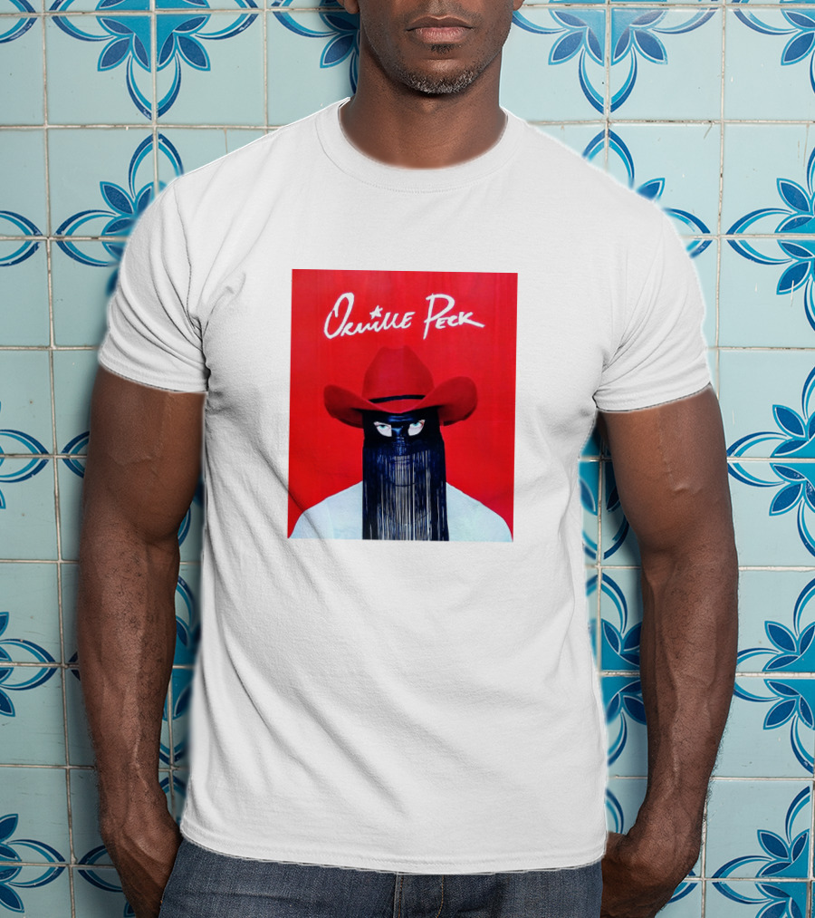 Orville Peck Red Hat Fringed Mask T-Shirt