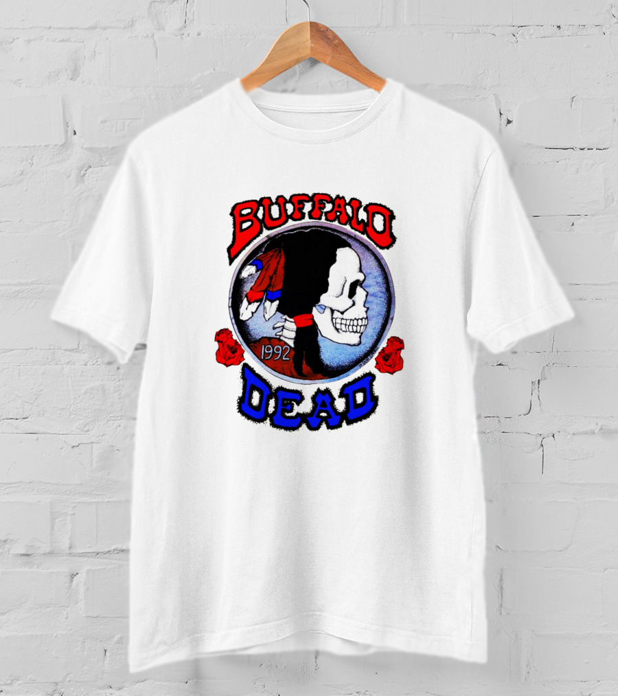 Buffalo Dead 1992 Skull With Roses T-Shirt