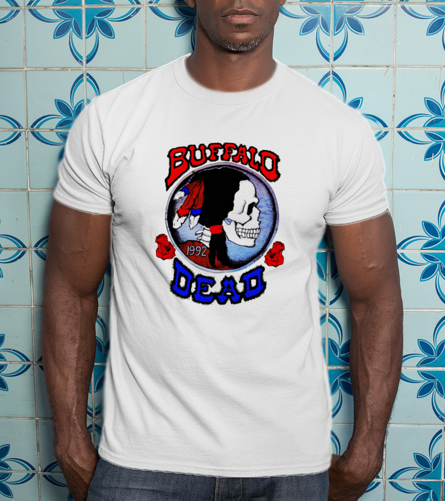 Buffalo Dead 1992 Skull With Roses T-Shirt