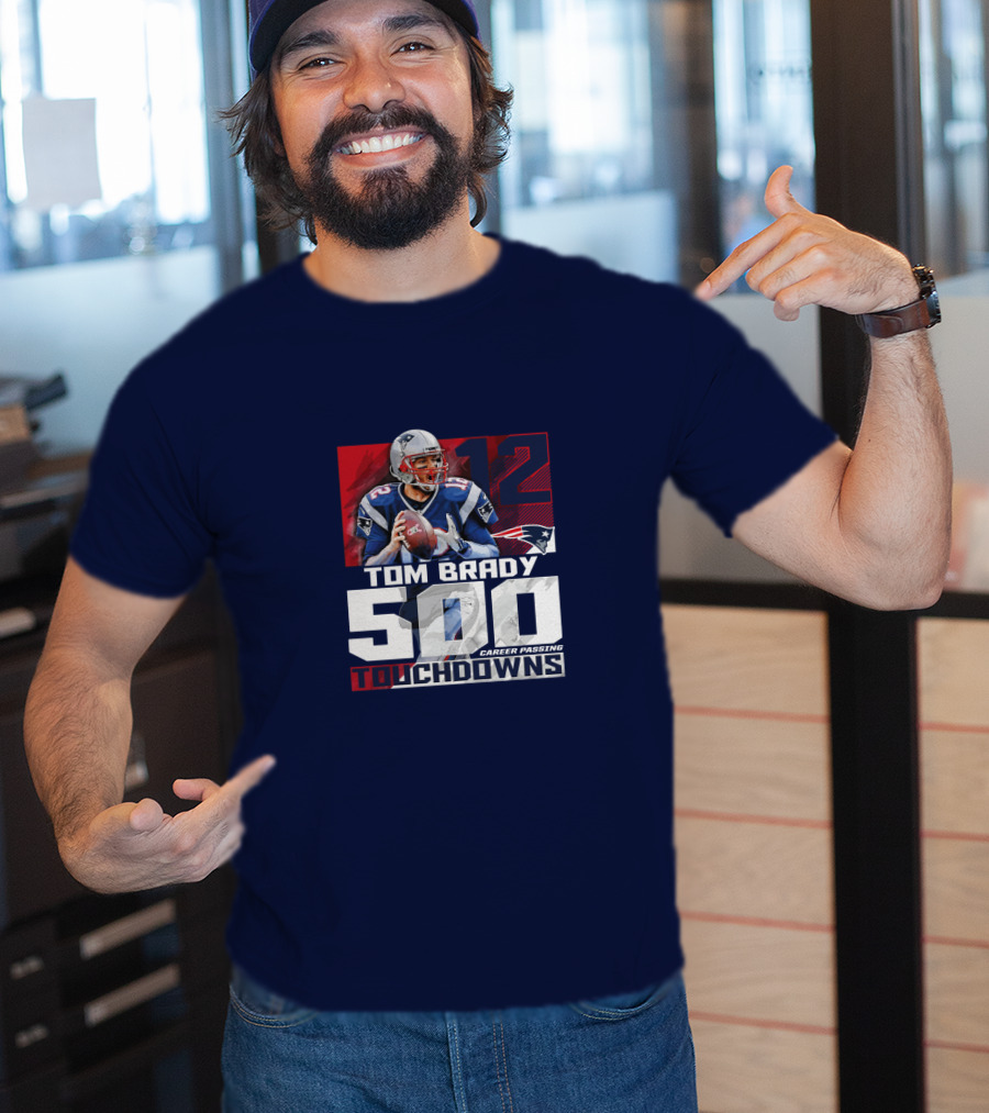 Tom Brady 500 Career Passing Touchdowns 12 Patriots T-Shirt