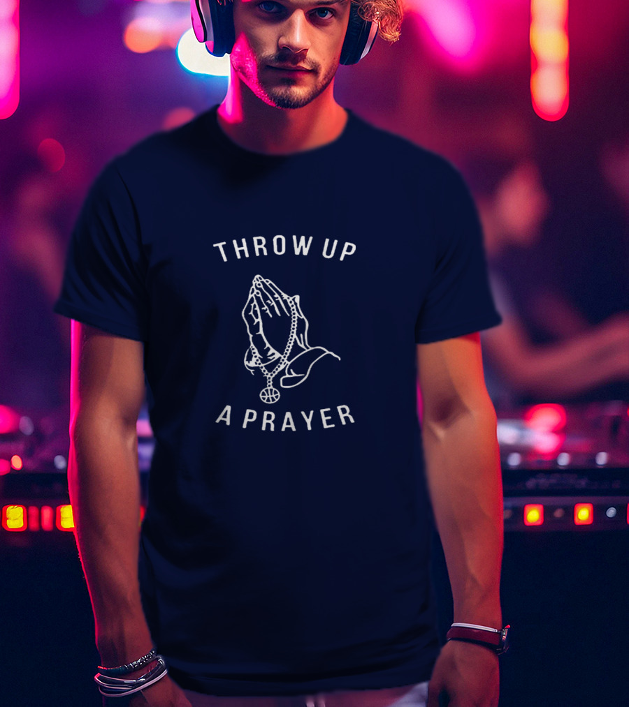Throw Up A Prayer Hands And Basketball Pendant T-Shirt