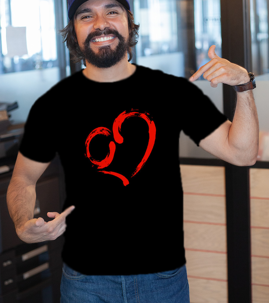 Yandere Simulator Red Brushstroke Heart T-Shirt