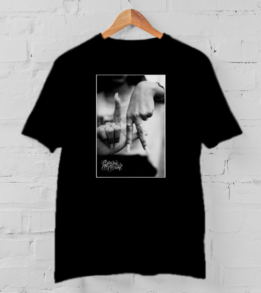 Esteban Oriol LA Fingers Gesture Black And White Photography T-Shirt
