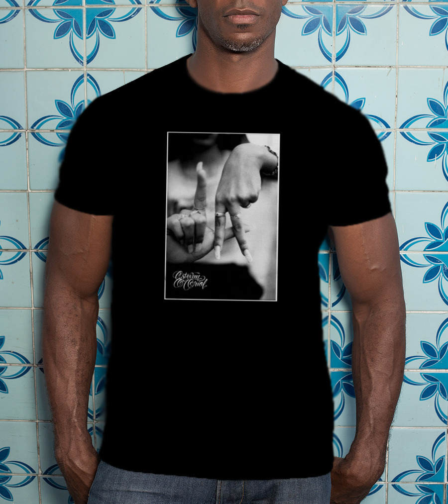 Esteban Oriol LA Fingers Gesture Black And White Photography T-Shirt