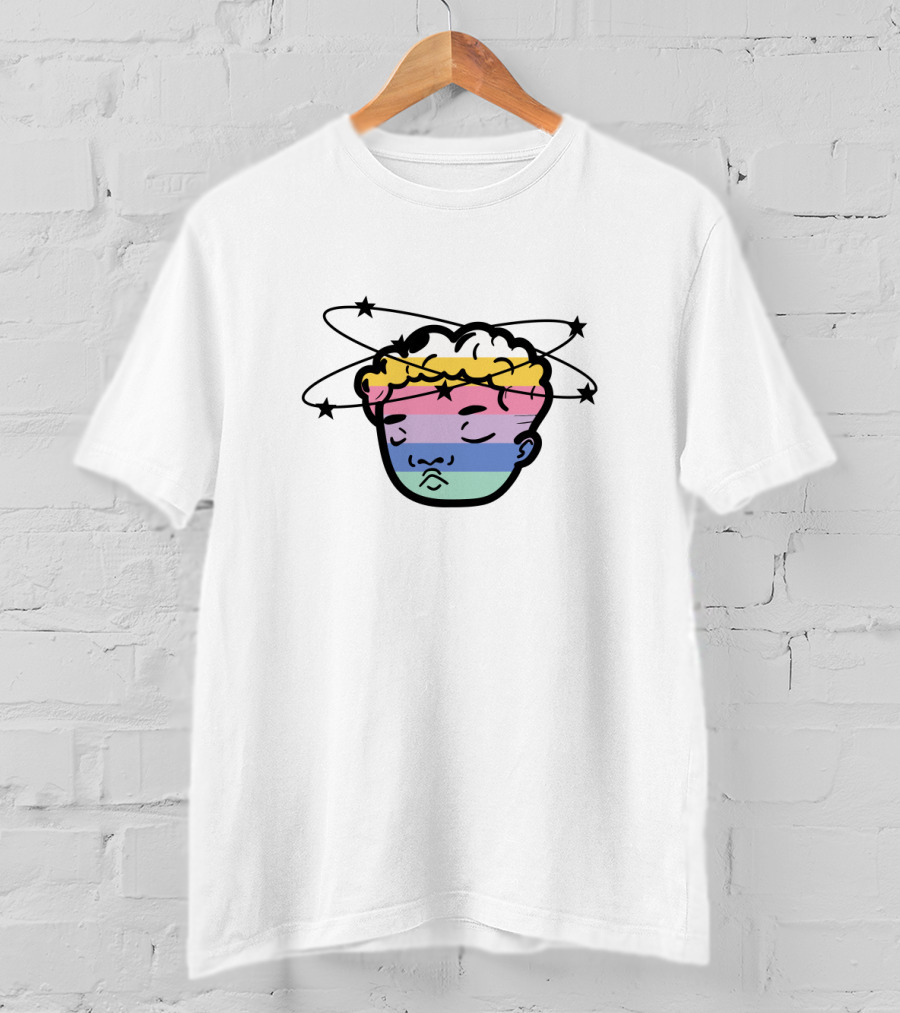 Tobi Lou Merch Rainbow Head With Stars Orbiting T-Shirt