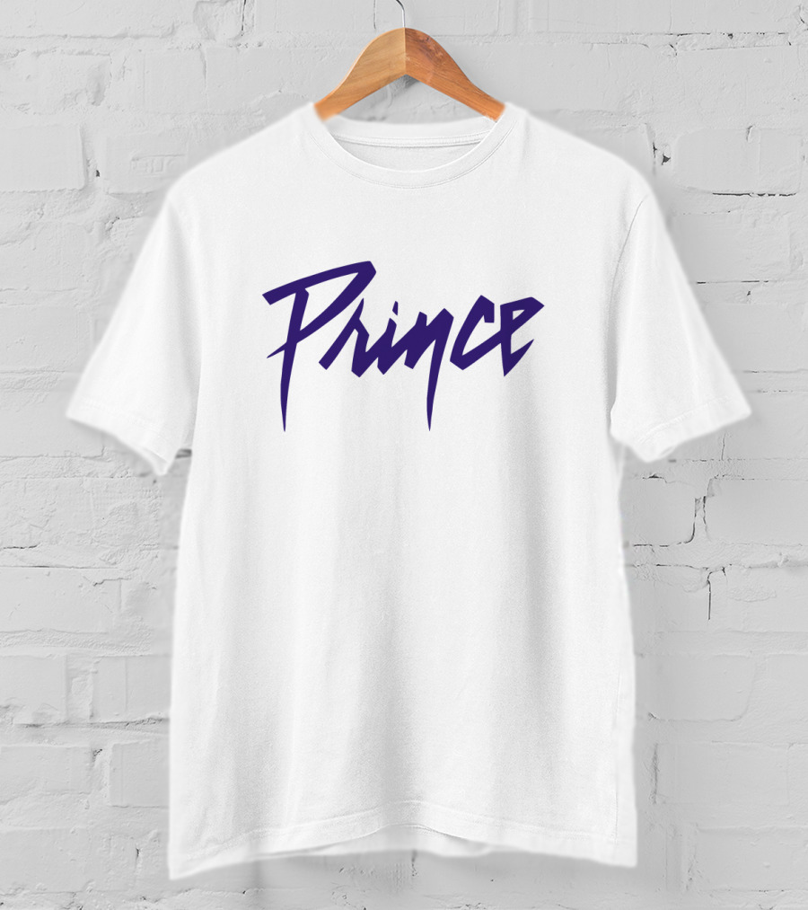 Prince Logo Vintage Style Purple Text T-Shirt