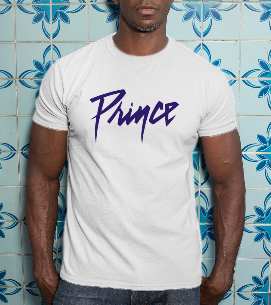 Prince Logo Vintage Style Purple Text T-Shirt