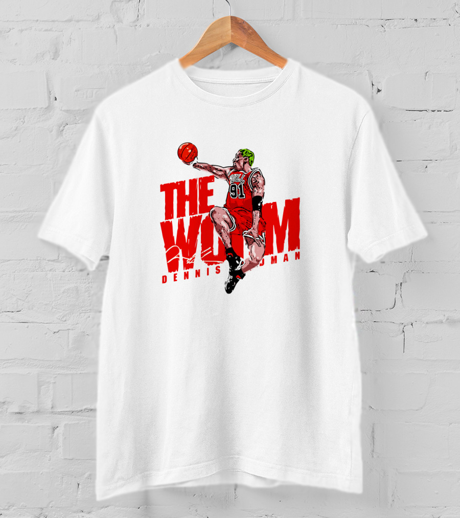 Dennis Rodman The Worm Chicago Bulls 91 Basketball T-Shirt