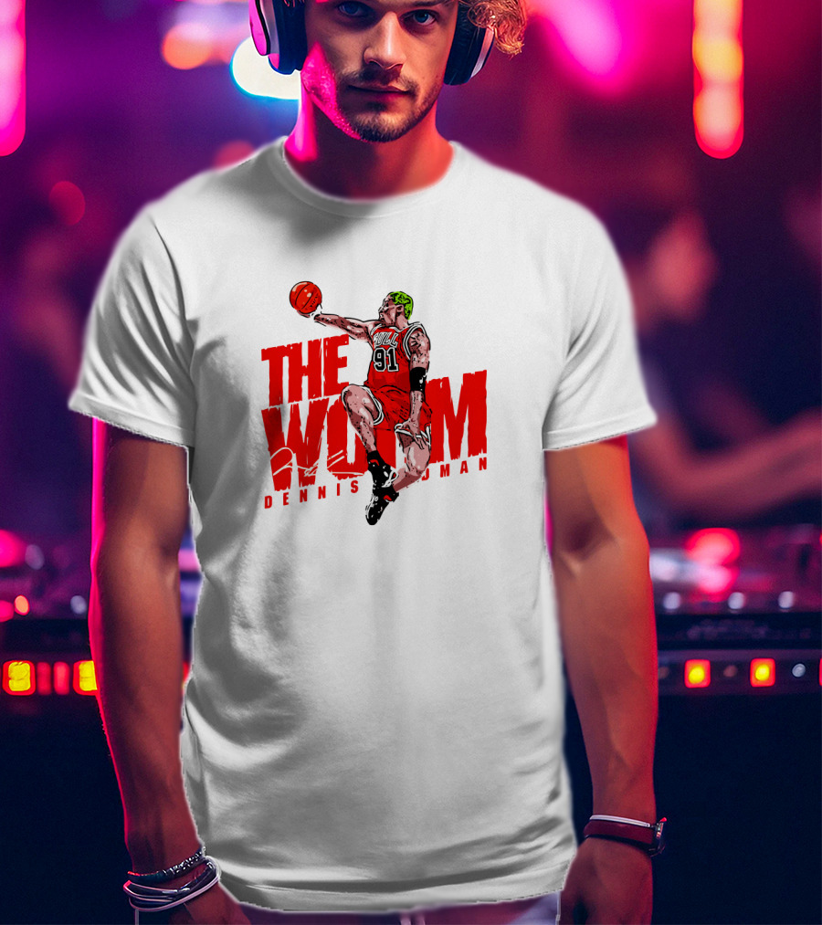 Dennis Rodman The Worm Chicago Bulls 91 Basketball T-Shirt