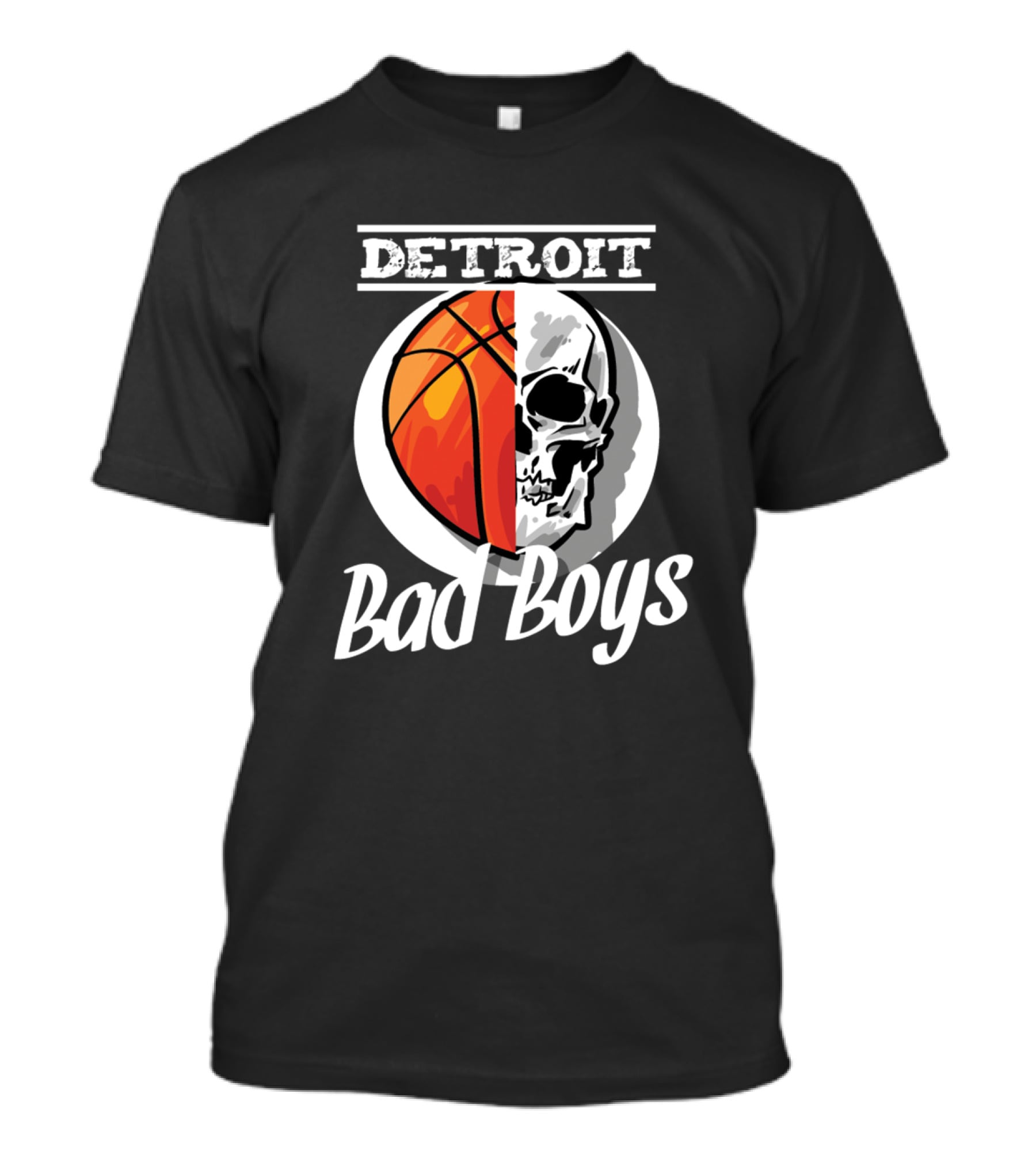Detroit Bad Boys Basketball Skull T-Shirt
