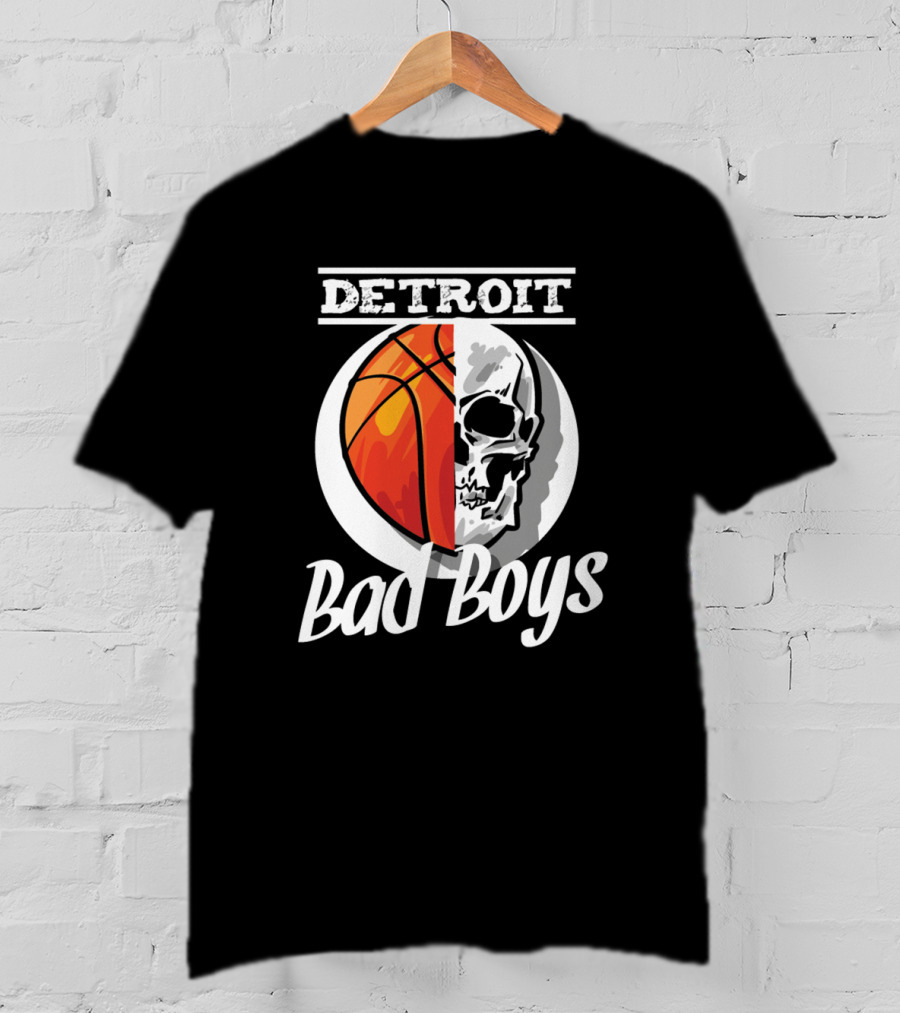 Detroit Bad Boys Basketball Skull T-Shirt
