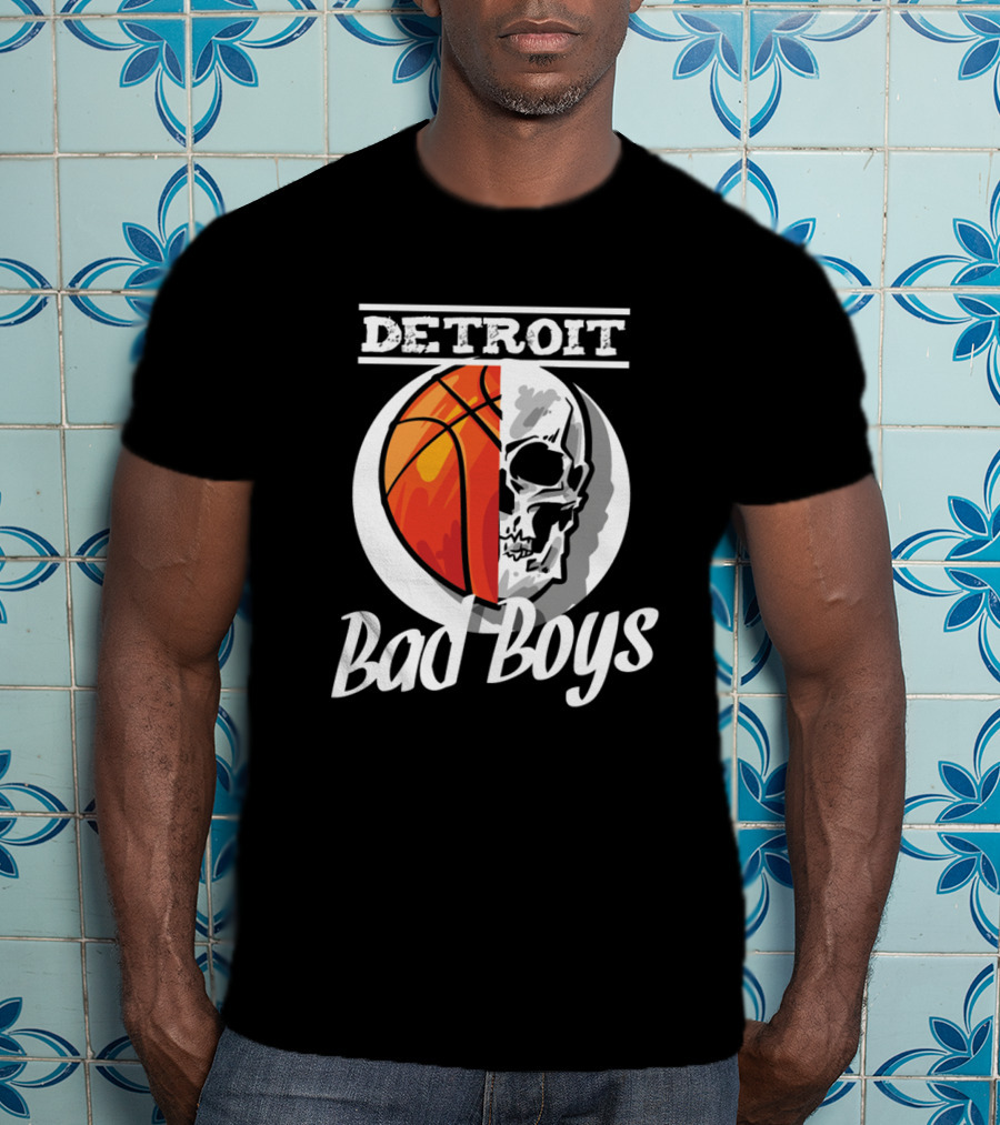 Detroit Bad Boys Basketball Skull T-Shirt
