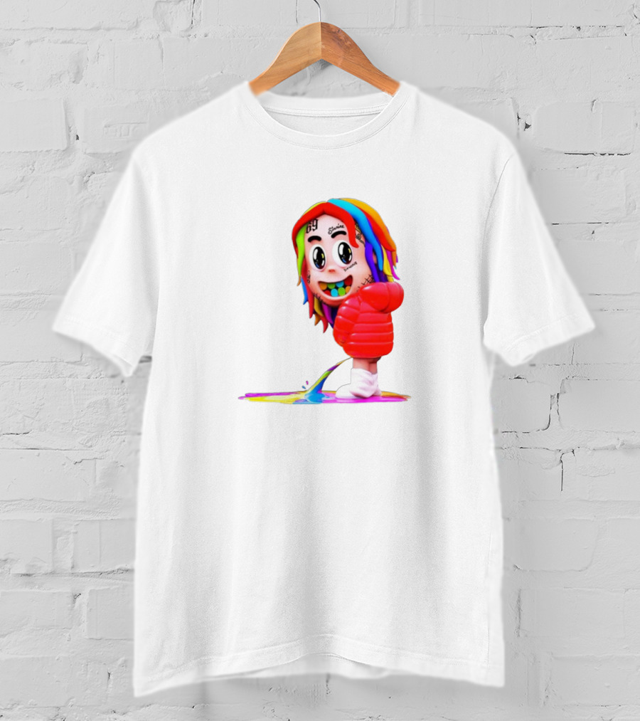 Sixnine Rainbow Hair Cartoon Character Merch T-Shirt
