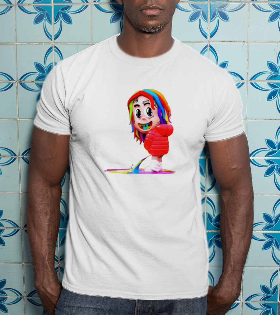 Sixnine Rainbow Hair Cartoon Character Merch T-Shirt