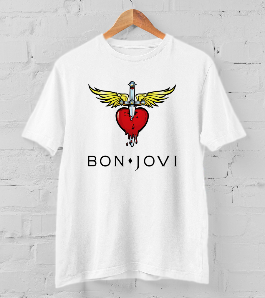 I Hate Jon Bovi Bon Jovi Heart And Dagger T-Shirt