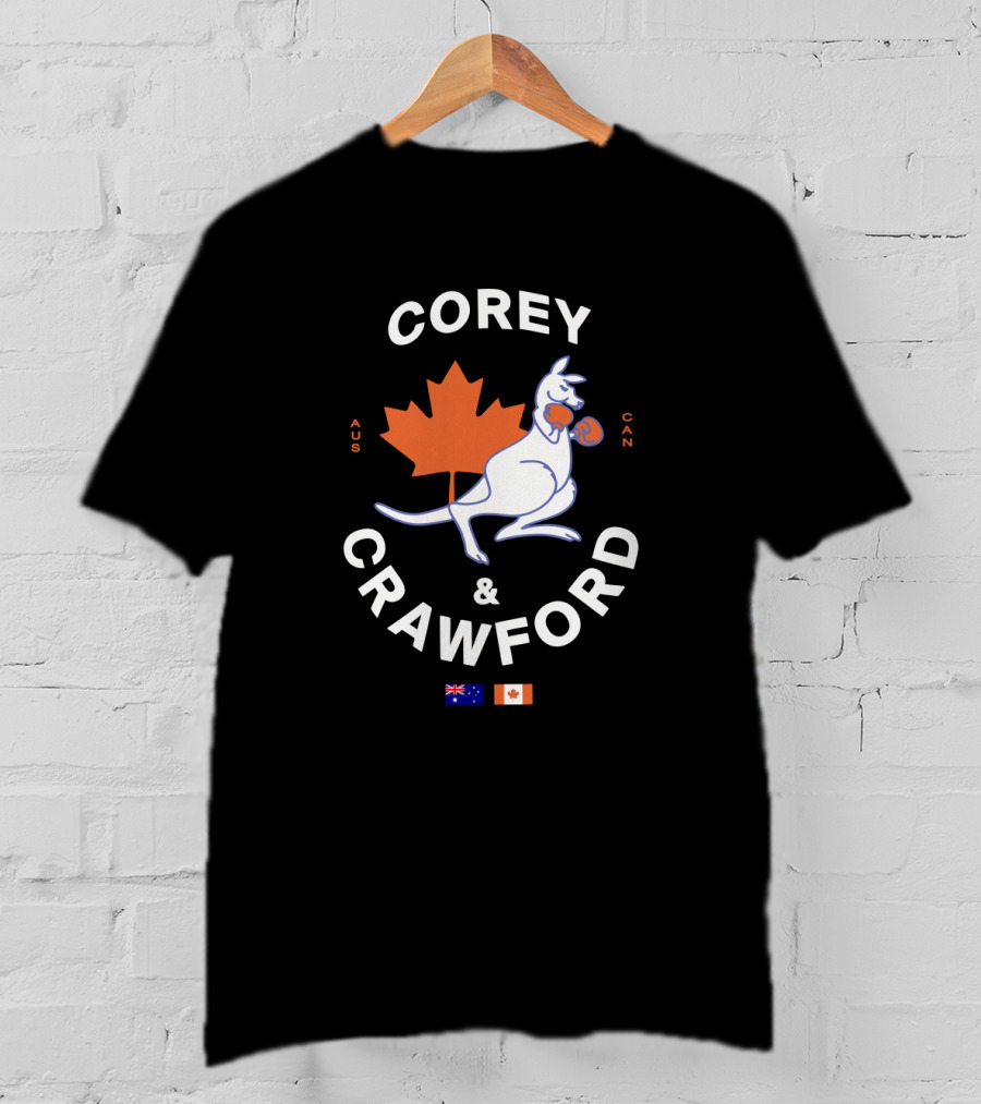 COREY CRAWFORD AUS CAN Kangaroo Maple Leaf Flags T-Shirt