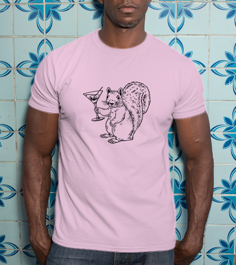 Planet Money Squirrel Holding Martini T-Shirt