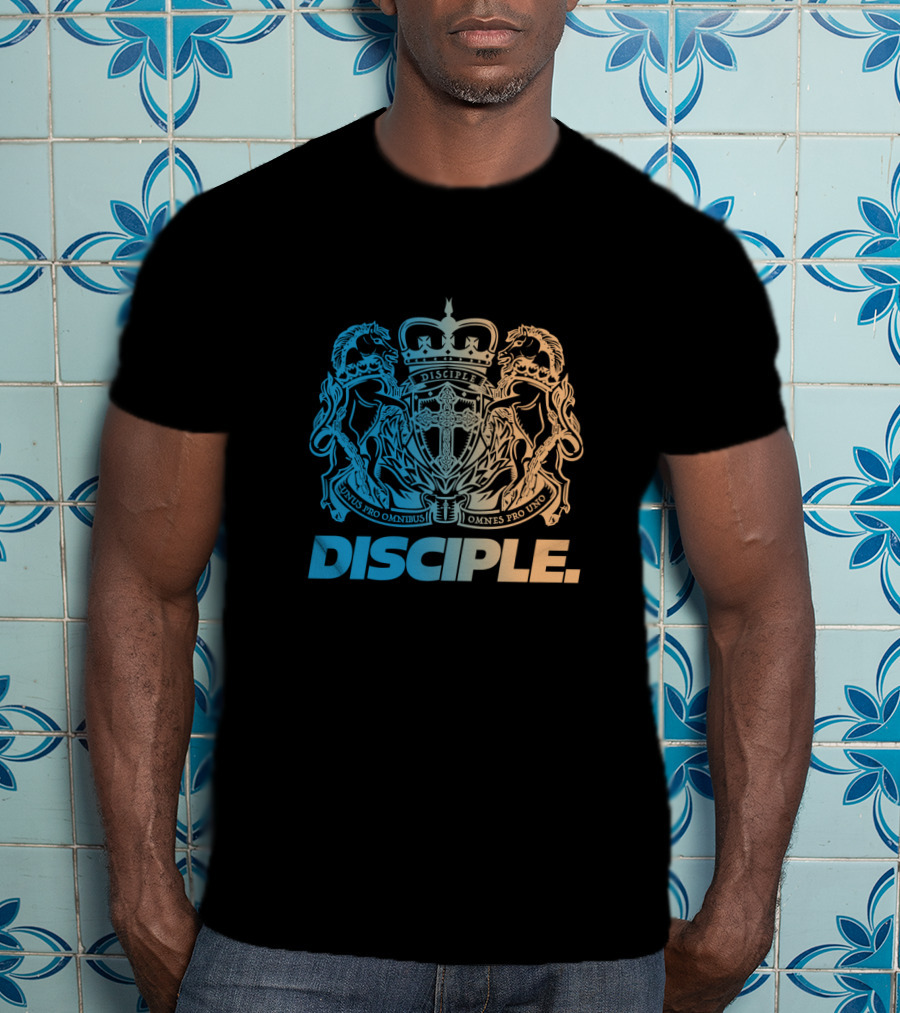 DISCIPLE Omnes Pro Uno Unus Pro Omnibus Crest T-Shirt