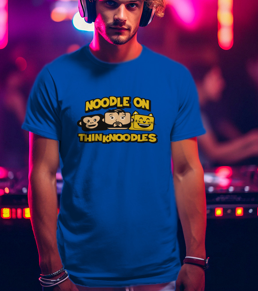 NOODLE ON THINKNOODLES Monkey Cat Icons T-Shirt