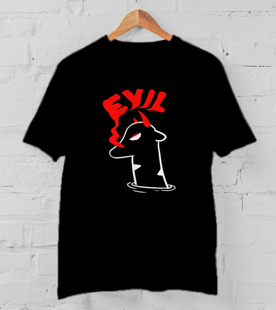 Axis Of Evil Red Devil Cow Smoking T-Shirt