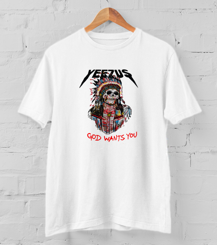 Yeezus God Wants You Skull Headdress T-Shirt