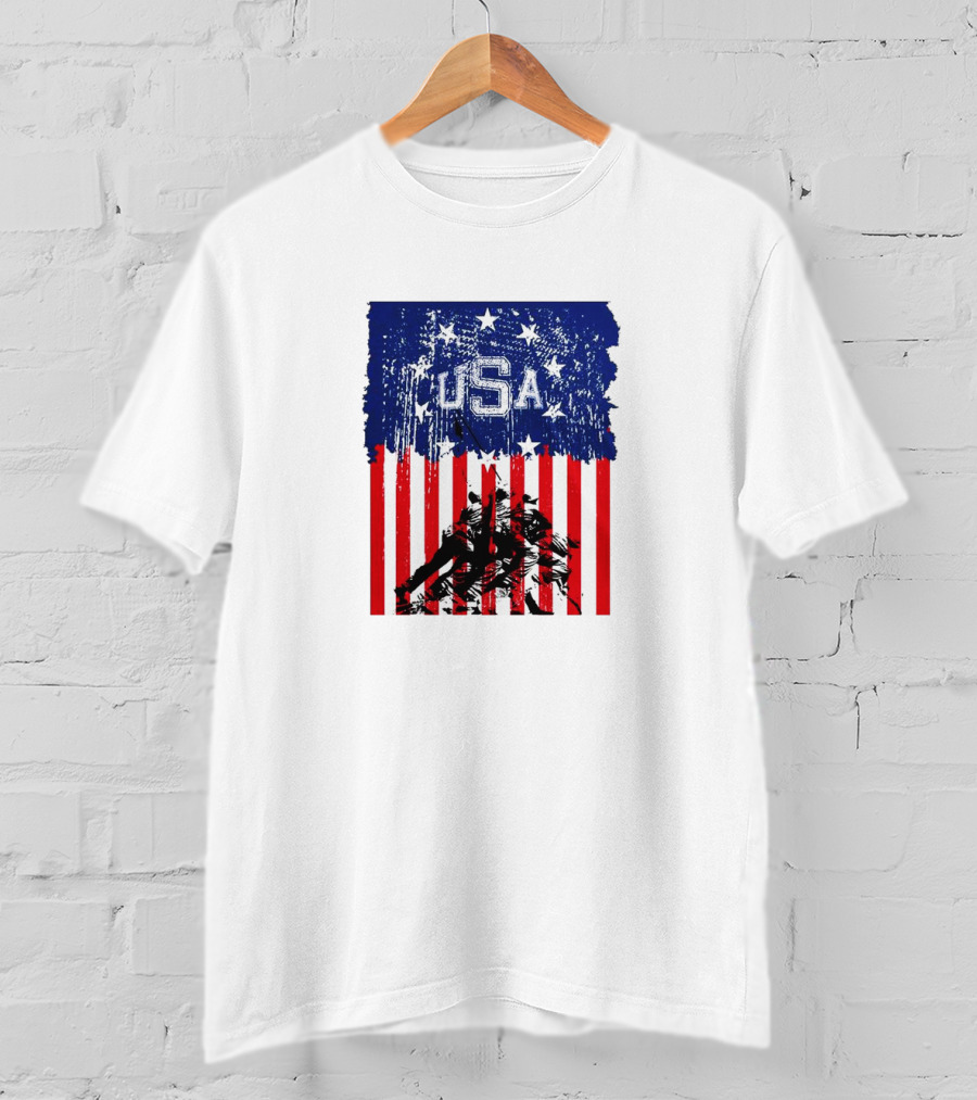 USA Stars And Stripes Iwo Jima Flag T-Shirt