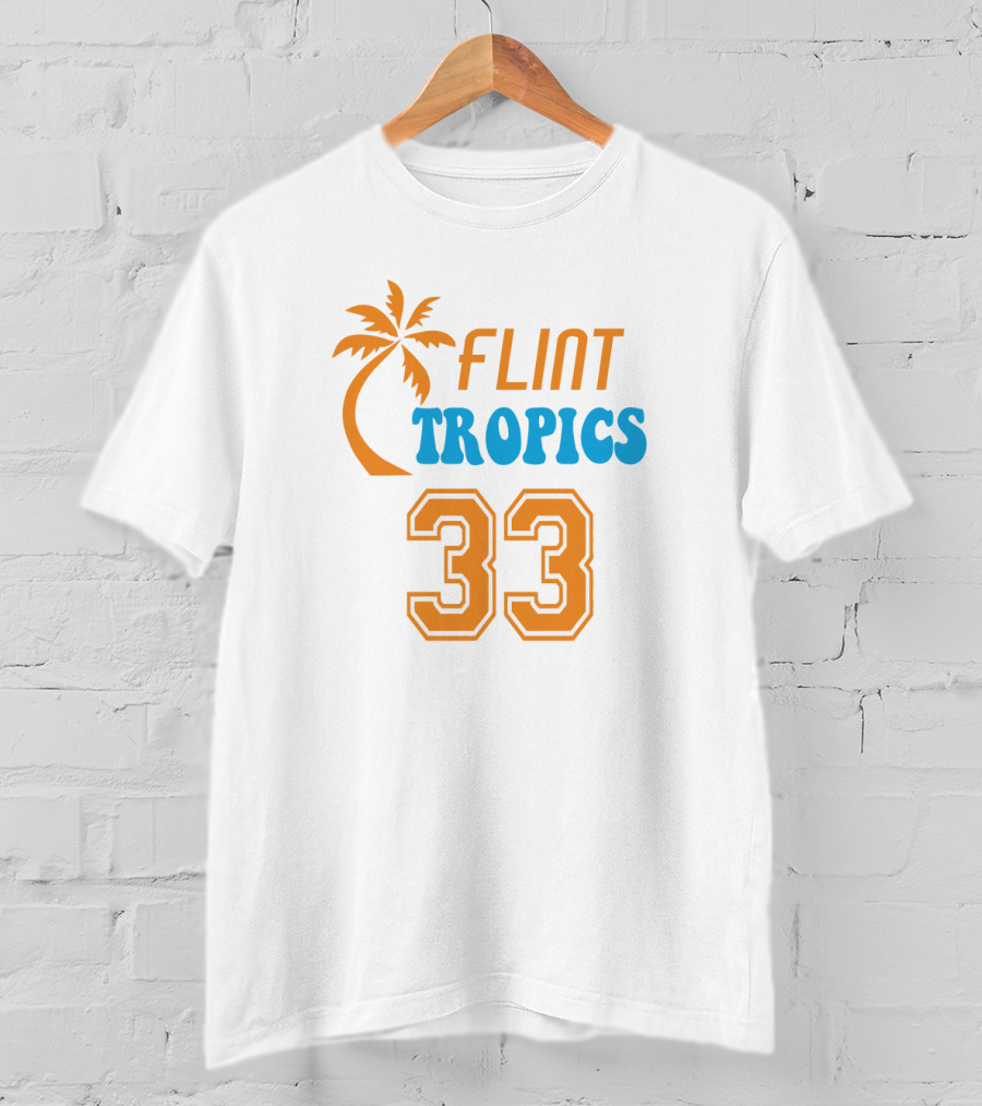 Flint Tropics 33 Basketball Palm Tree T-Shirt