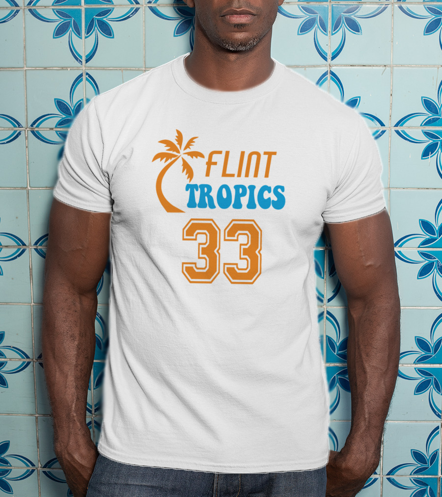 Flint Tropics 33 Basketball Palm Tree T-Shirt