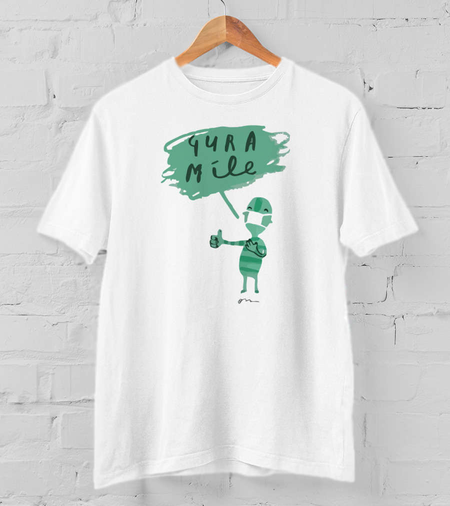 Gura Míle Green Cartoon Figure Thumbs Up T-Shirt