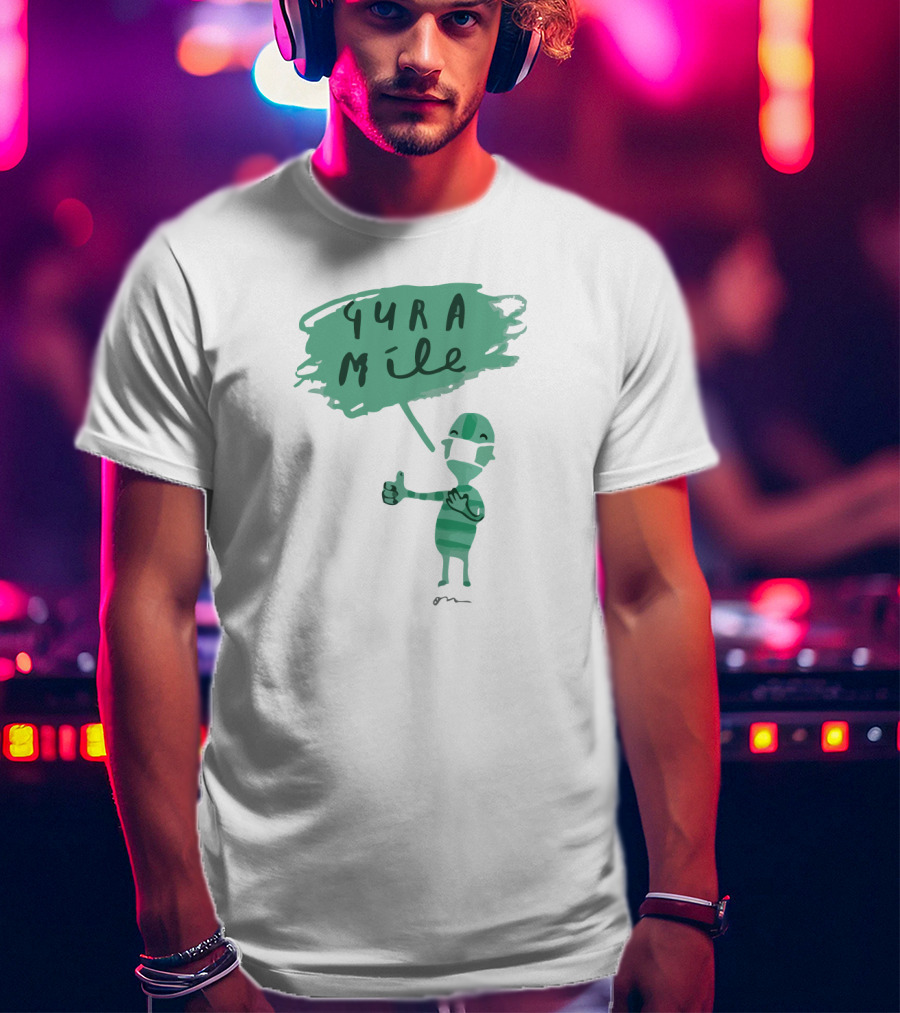 Gura Míle Green Cartoon Figure Thumbs Up T-Shirt