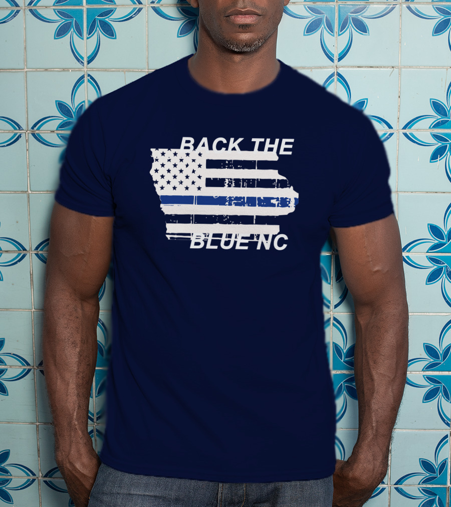 BACK THE BLUE NC American Flag T-Shirt