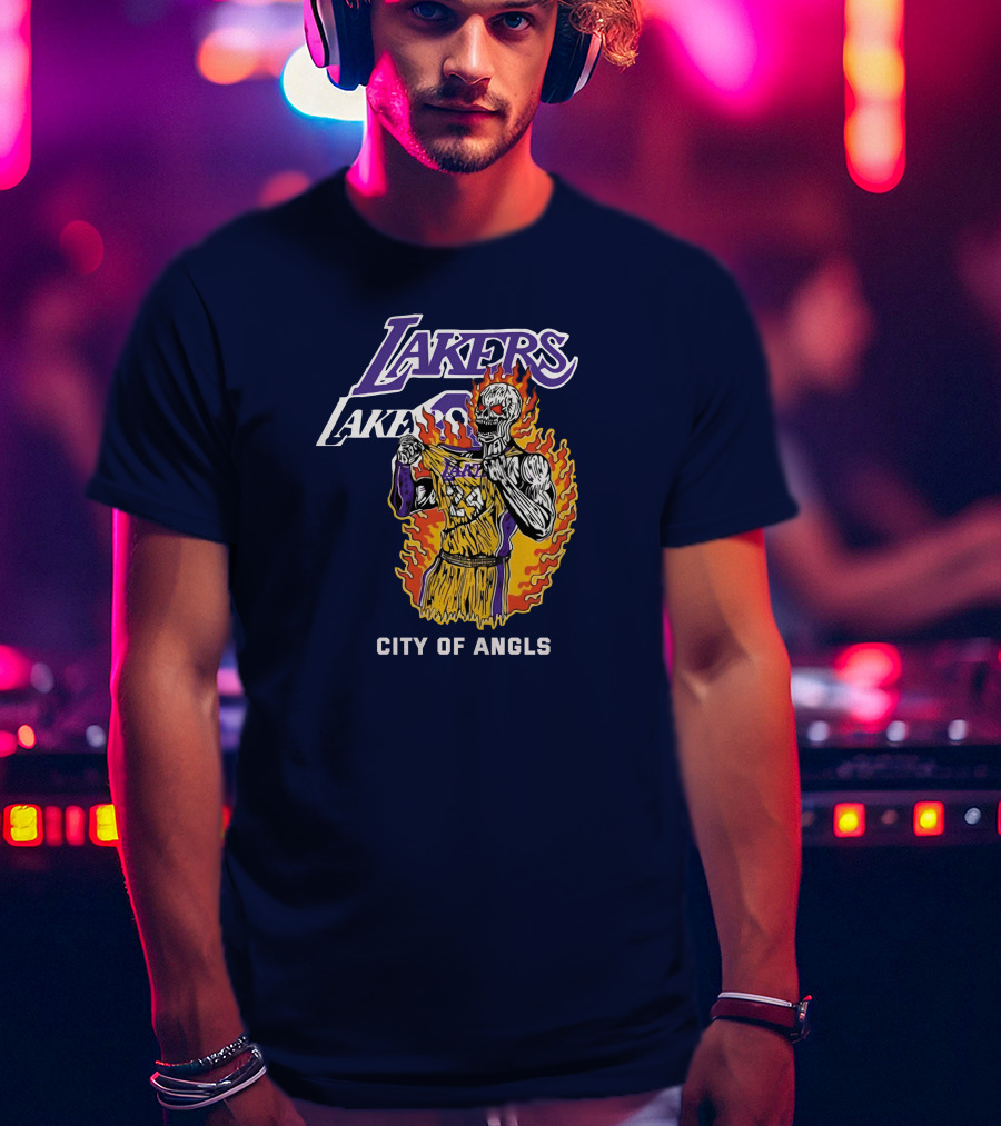Lakers Flames City Of Angels T-Shirt