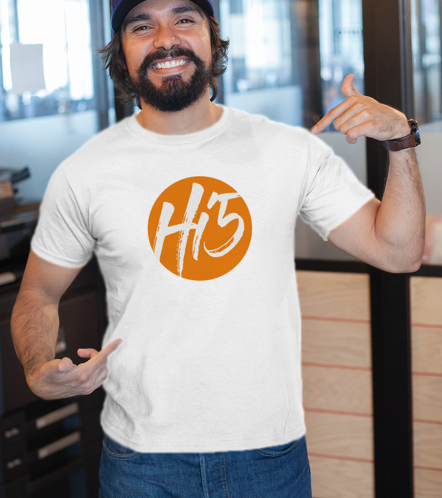 Hi5 Orange Circle Logo Merch T-Shirt