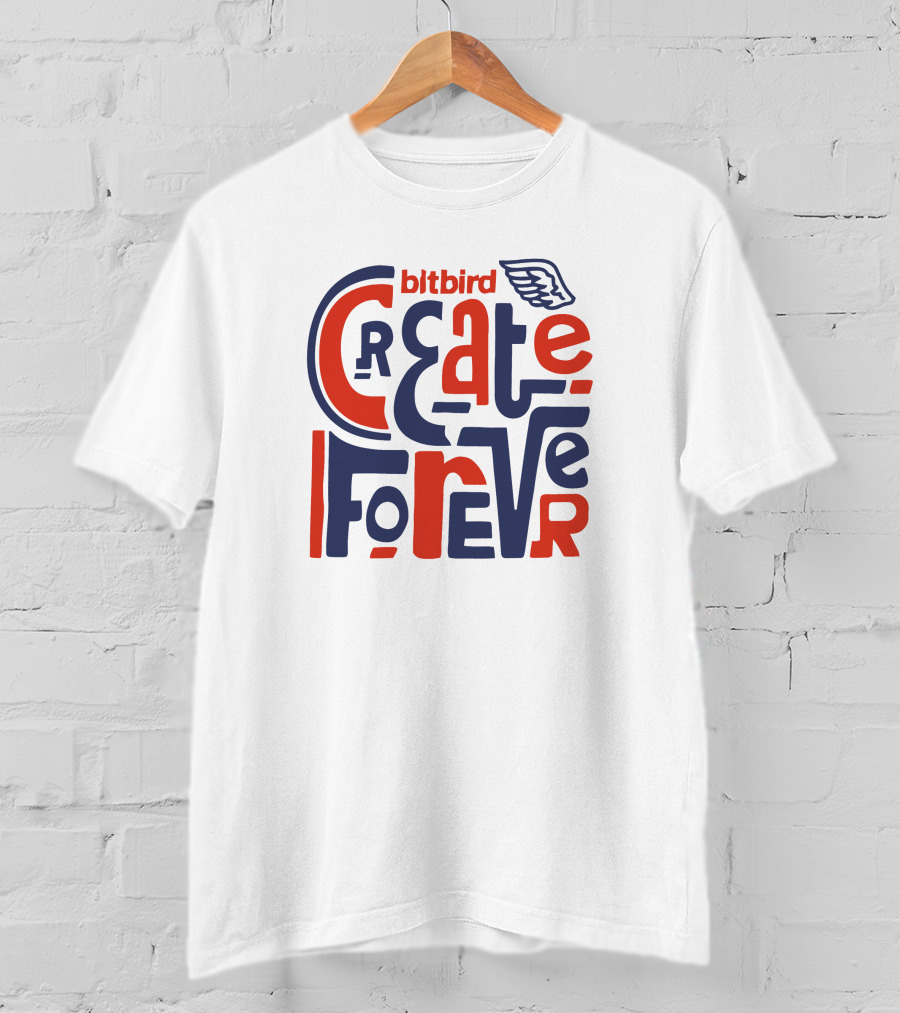 Bitbird Create Forever Wing Typography T-Shirt