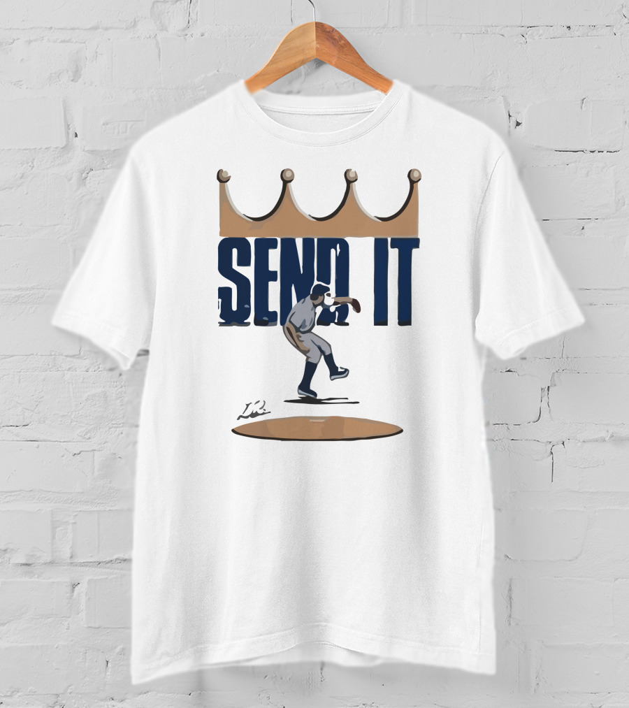 Send It Baseball Crown Pitcher T-Shirt