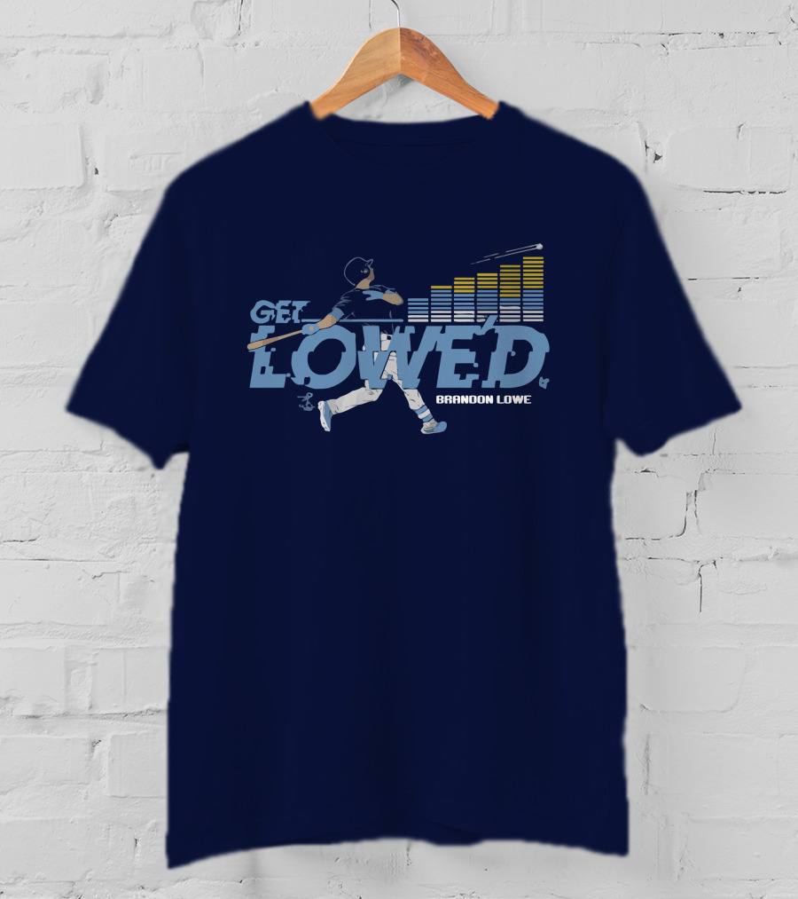 Brandon Lowe Get Lowed Baseball Swing With Rising Bar Graph T-Shirt