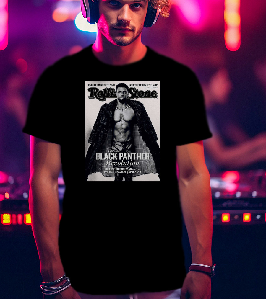 Rolling Stone Black Panther Revolution Chadwick Boseman Radical Superhero T-Shirt