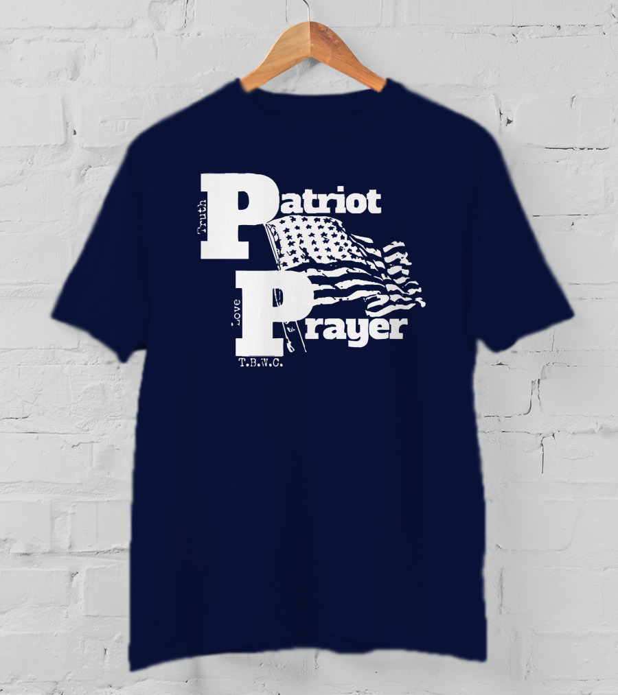 Truth Love Patriot Prayer T.B.W.C. American Flag T-Shirt