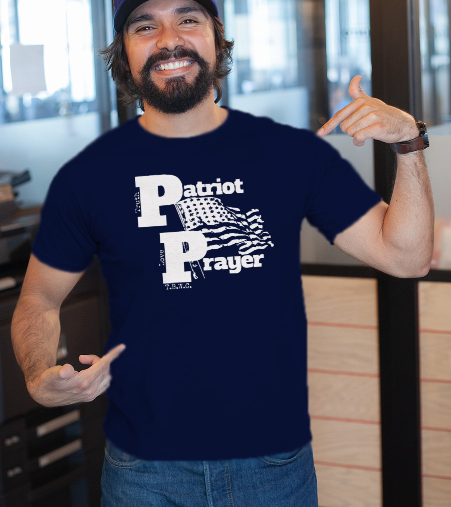 Truth Love Patriot Prayer T.B.W.C. American Flag T-Shirt
