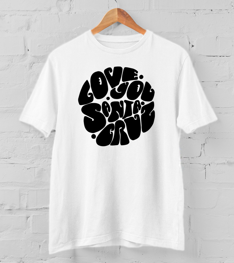 Love You Santa Cruz Retro Style Circle T-Shirt