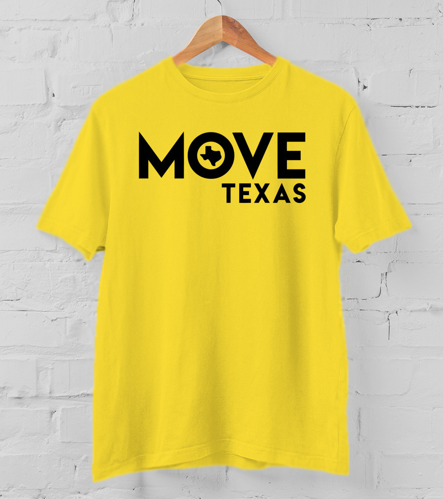 MOVE Texas Voter Engagement Logo Yellow Background T-Shirt