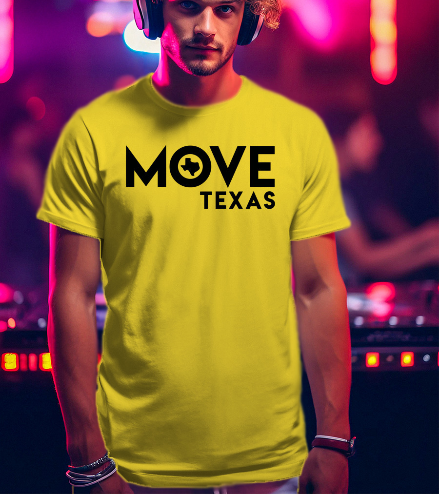 MOVE Texas Voter Engagement Logo Yellow Background T-Shirt